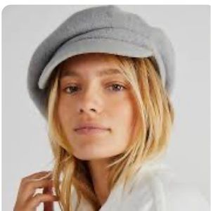 Free People nwt Phoebe slouchy lieutenant hat wool light blue never worn boho